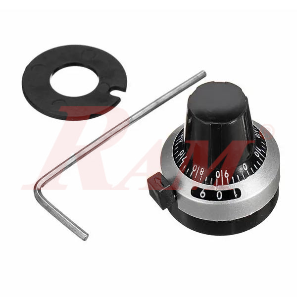 POT3590S - 6.35mm Potentiometer Precise Dial Knob lockable